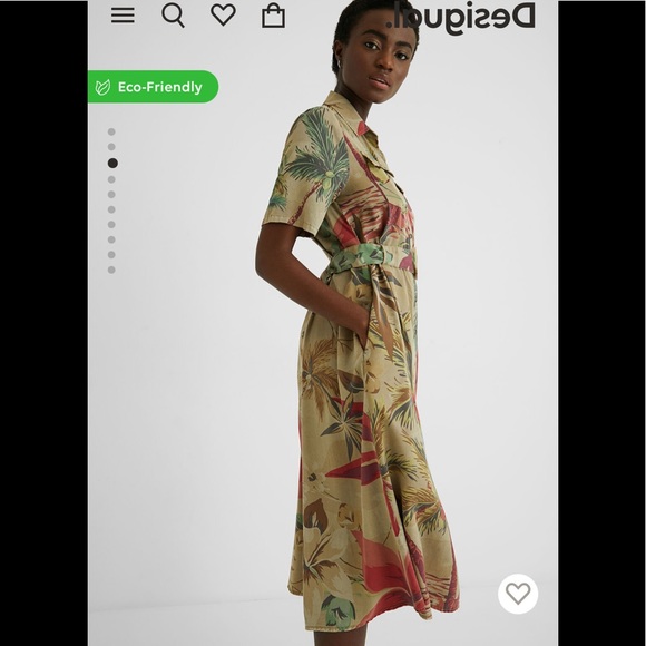 SOLD! - Desigual Camo-Flower Safari Dress - Picture 7 of 13